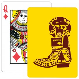 Solid Back Yellow Poker Size Playing Cards with Logo  Solid Back Yellow Poker Size Playing Cards with Logo