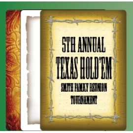 Western Motif Playing Poker Cards, Leather/Wanted with Logo  Western Motif Playing Poker Cards, Leather/Wanted with Logo