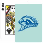 Logo Branded Solid Back Aqua Poker Size Playing Cards