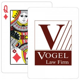 Solid Back White Poker Size Playing Cards with Logo  Solid Back White Poker Size Playing Cards with Logo