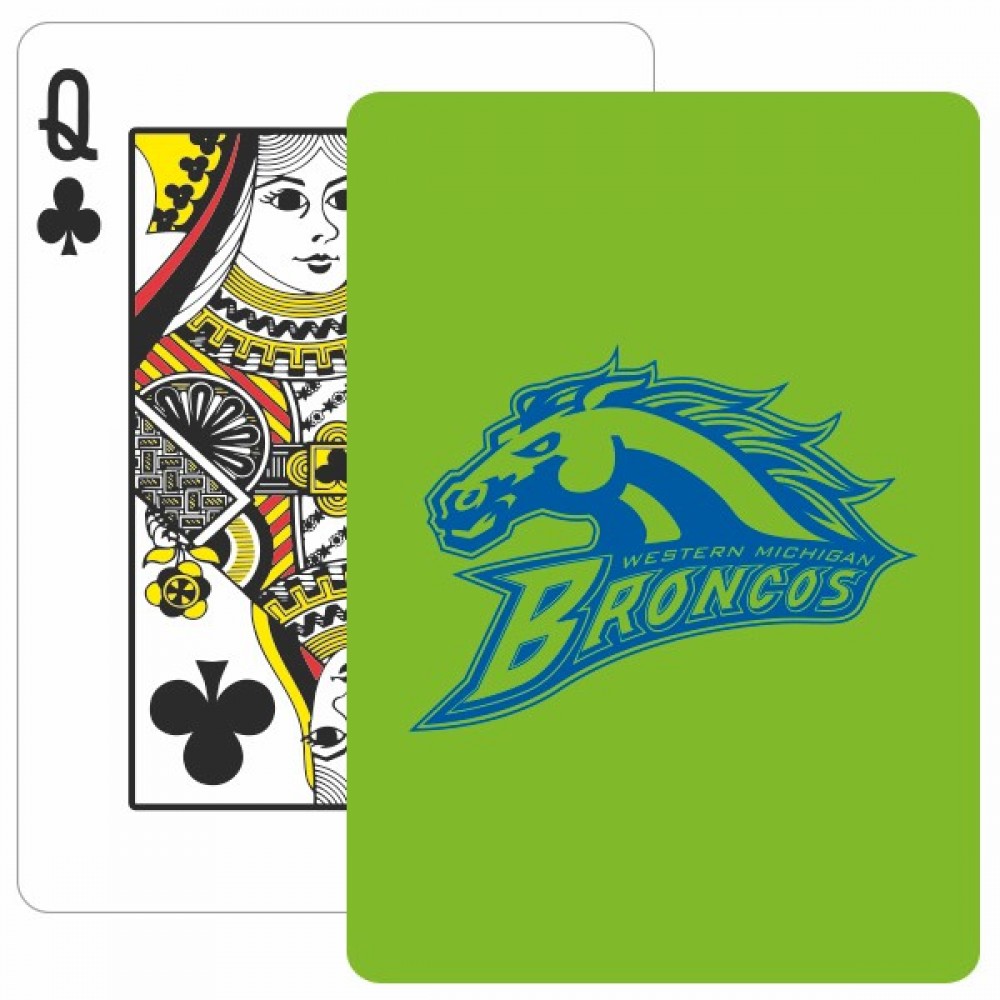 Solid Back Lime Poker Size Playing Cards with Logo