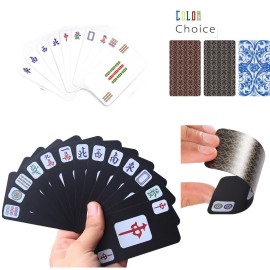 PVC Mahjong Playing Cards - 144 Card Set with Logo