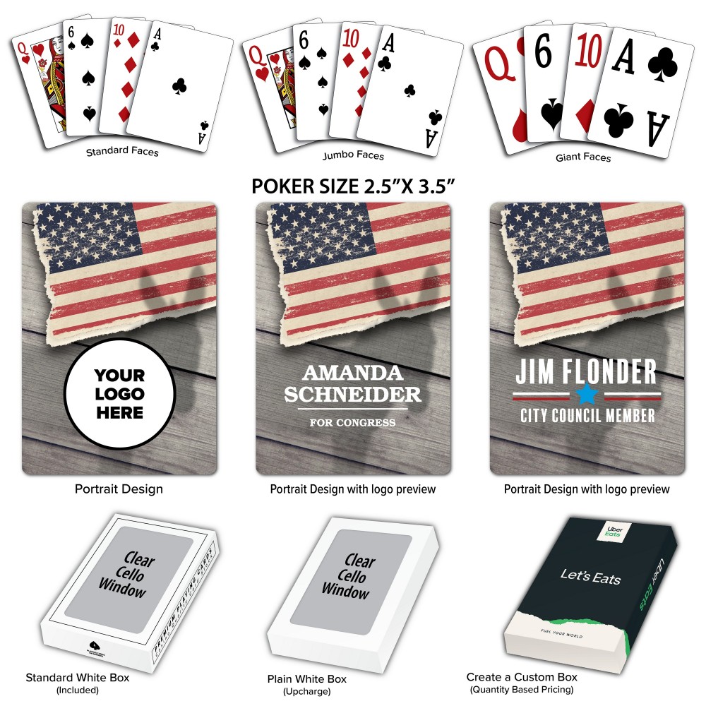 Logo Branded Democrat Theme Poker Size Playing Cards