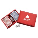 Personalized Reno Leather Playing Card & Coaster Gift Set