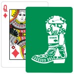 Solid Back Green Poker Size Playing Cards with Logo