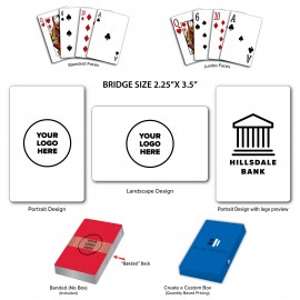 Full Color Custom Casino Quality Bridge Size Playing Cards with Logo