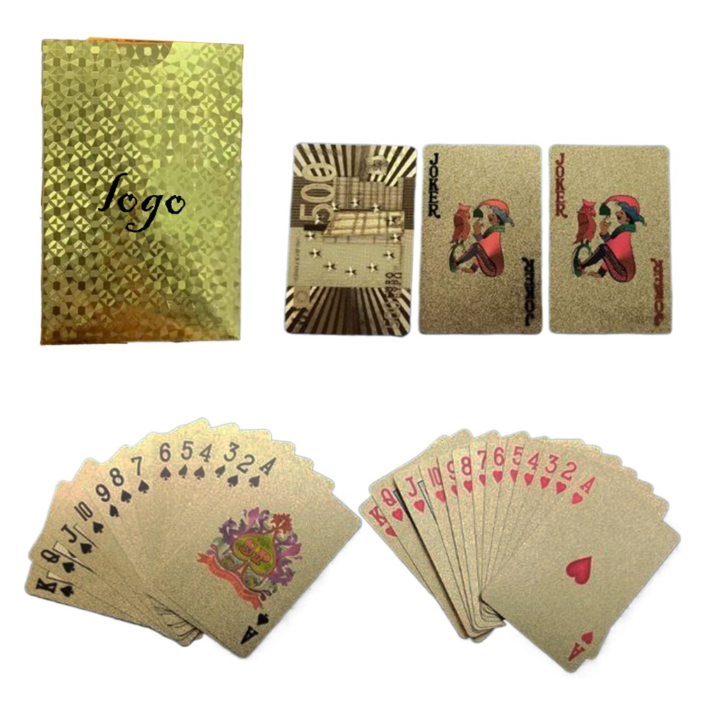 Custom PET Gold Silver Foil Poker Playing Cards for Table Games with Logo