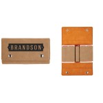 Promotional Laserable Faux Leather Card & Dice Set, Light Brown