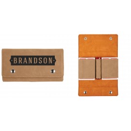 Personalized Laserable Faux Leather Card & Dice Set, Light Brown