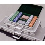 Aluminum Poker Chip Case w/ 200 Custom Imprinted Chips with Logo