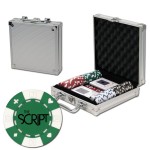 Personalized Poker chips set with aluminum chip case - 100 Card chips