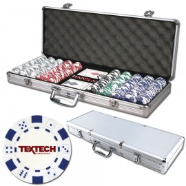 Personalized Poker chips set with aluminum chip case - 500 Dice chips