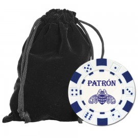 Chip Set w/Velveteen Carry Pouch - 25 Hot-Stamped Chips with Logo  Chip Set w/Velveteen Carry Pouch - 25 Hot-Stamped Chips with Logo