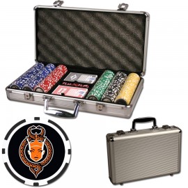 Custom Poker chips set with aluminum chip case - 300 Full Color 8 Stripe chips  Custom Poker chips set with aluminum chip case - 300 Full Color 8 Stripe chips