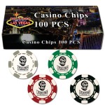 Promotional 100 Hot-Stamped Poker Chips in Gift/Retail Box