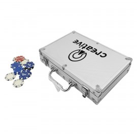 200Pcs Aluminium Poker Chip Box with Logo  200Pcs Aluminium Poker Chip Box with Logo