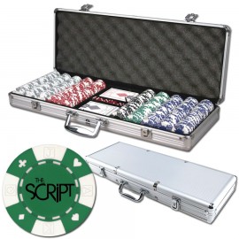 Custom Poker chips set with aluminum chip case - 500 Card chips