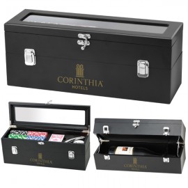 Randall 104 PC Poker Set w/Wine Bottle Holder with Logo  Randall 104 PC Poker Set w/Wine Bottle Holder with Logo