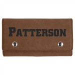 Customized Engraved Faux Leather Card & Dice Set, Dark Brown