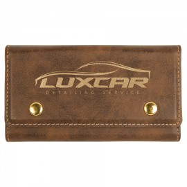 Promotional Engraved Faux Leather Card & Dice Set, Rustic  Promotional Engraved Faux Leather Card & Dice Set, Rustic
