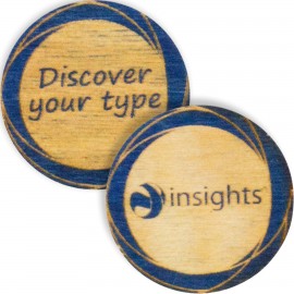 Logo Branded Wood Poker Chips - 2 Side Imprint  Logo Branded Wood Poker Chips - 2 Side Imprint
