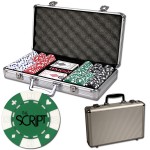 Poker chips set with aluminum chip case - 300 Card chips with Logo