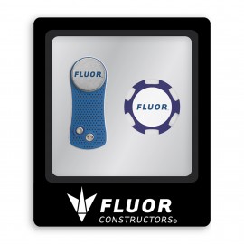 Promotional Ahead Switchfix Divot Repair Tool & Poker Chip Ball Marker Gift Set - Blue-Silver