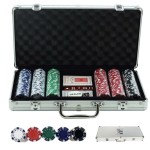 300 Piece Texas Chip Dice Poker Set With Cards with Logo