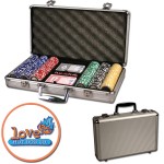 Logo Branded Poker chips set with aluminum chip case - 300 Full Color chips