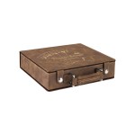 Rustic/Gold Leatherette 100 Chip Poker Set with Logo