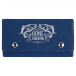 Personalized Engraved Faux Leather Card & Dice Set, Blue