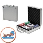 Customized Poker chips set with aluminum chip case - 100 Full Color chips