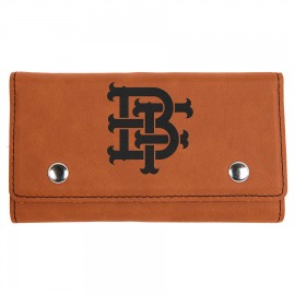 Engraved Faux Leather Card & Dice Set, Rawhide with Logo