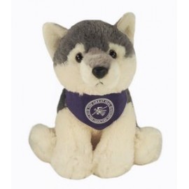 Personalized 15" Wolf Stuffed Animal w/Bandana & One Color Imprint