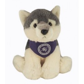 15" Wolf Stuffed Animal w/Bandana & One Color Imprint with Logo