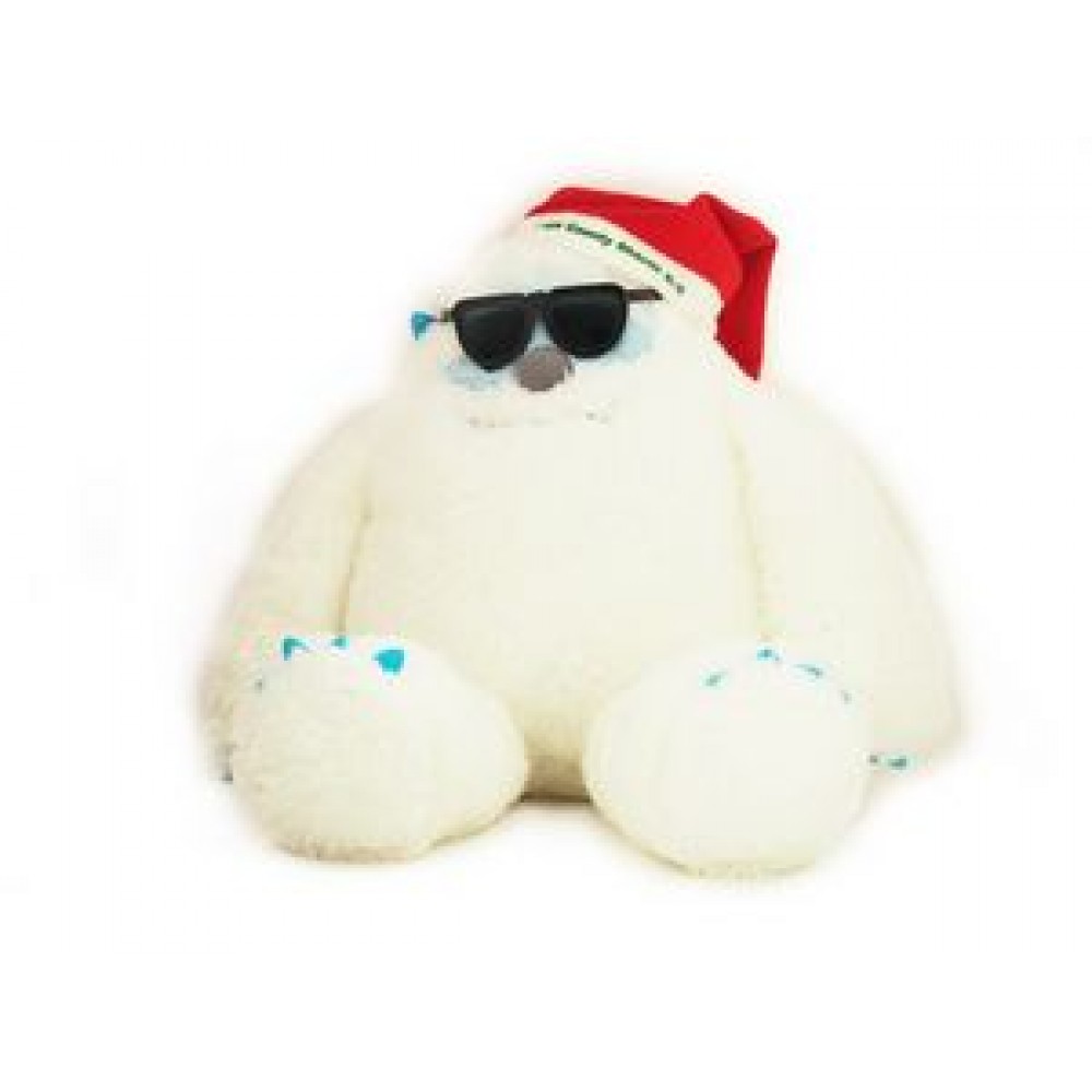 16" Yulli Yeti Stuffed Animal w/Santa Hat, Sunglasses & One Color Imprint Logo Printed 16" Yulli Yeti Stuffed Animal w/Santa Hat, Sunglasses & One Color Imprint Logo Printed