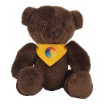 Personalized 6" Brown Cocoa Honey Bear Stuffed Animal w/Bandana & Full Color Imprint