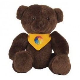 Personalized 6" Brown Cocoa Honey Bear Stuffed Animal w/Bandana & Full Color Imprint