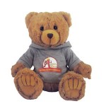 12" Tan Peter Bear Stuffed Animal w/Hooded Shirt & Full Color Imprint with Logo