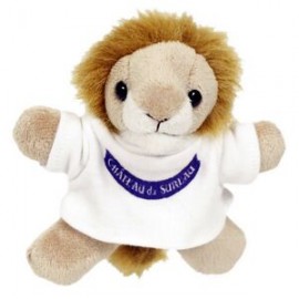 3" Lion Magnet Stuffed Animal w/T-Shirt & One Color Imprint with Logo