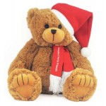 Customized 12" Santa Peter Bear w/One Color Imprint Stuffed Animal