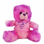 8" Berry Bear with shirt and one color imprint Logo Printed