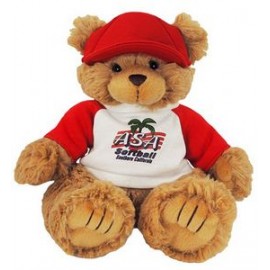 9" Baseball Bear Stuffed Animal w/Full Color Imprint with Logo  9" Baseball Bear Stuffed Animal w/Full Color Imprint with Logo