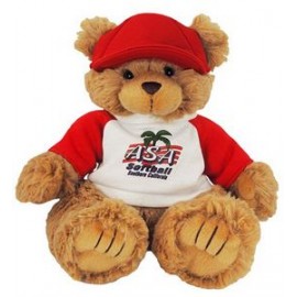 9" Baseball Bear Stuffed Animal w/Full Color Imprint with Logo