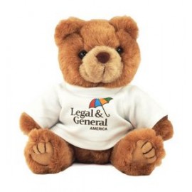 Personalized 8" Brown Kirby Bear Stuffed Animal w/T-shirt & Full Color Imprint