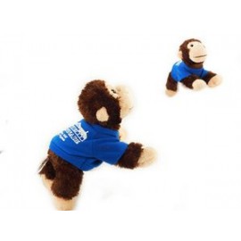 Logo Branded 8" Cheki Chimp Stuffed Animal w/T-Shirt & One Color Imprint