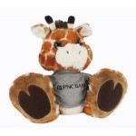 Logo Printed 10" Safari Giraffe Stuffed Animal w/T-Shirt & One Color Imprint