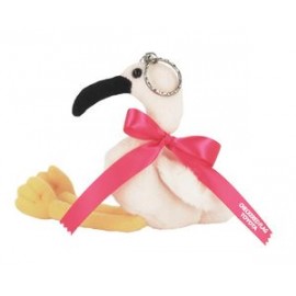 5" Flamingo Key Chain w/Ribbon & 1 Color Imprint with Logo