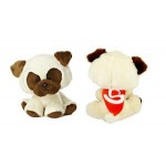 Custom Personalized 6" Poppy Pug Dog with bandana and one color imprint