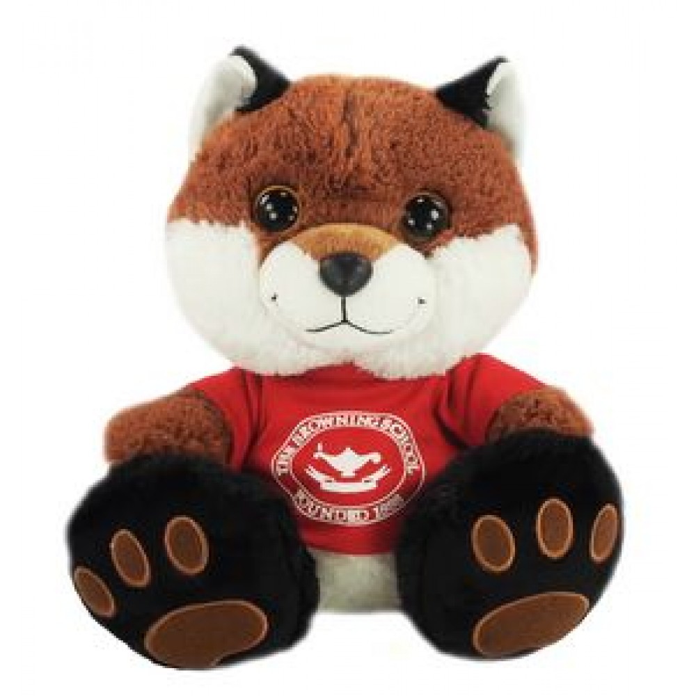 Custom 10" Trickster Fox Stuffed Animal w/T-Shirt & One Color Imprint